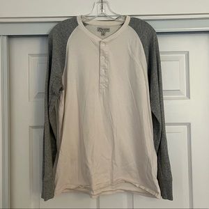 J. Crew Henley in White and Grey